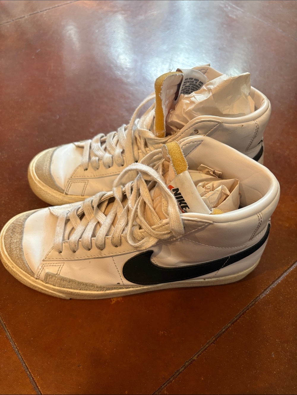 Nike White and Black High-Top Athletic Sneakers